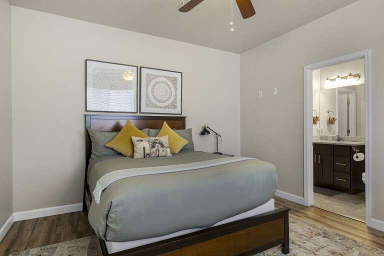 Each room includes fresh bedding, ceiling fans, Smart TVs, and quality mattresses for a great night's sleep. Each room includes fresh bedding, ceiling fans, Smart TVs, and quality mattresses for a great night's sleep.