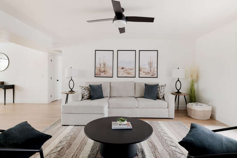 Desert inspired living room with pops of colors for a fresh look. Desert inspired living room with pops of colors for a fresh look.