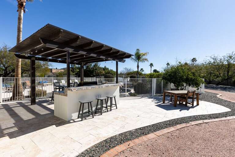 Outdoor kitchen and seating!