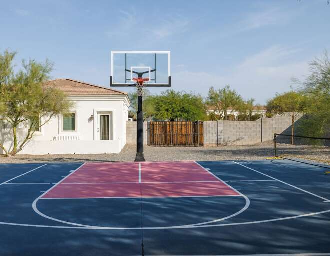 Shoot some hoops or challenge the group to a friendly game on your own private half basketball court under the Arizona sunshine.