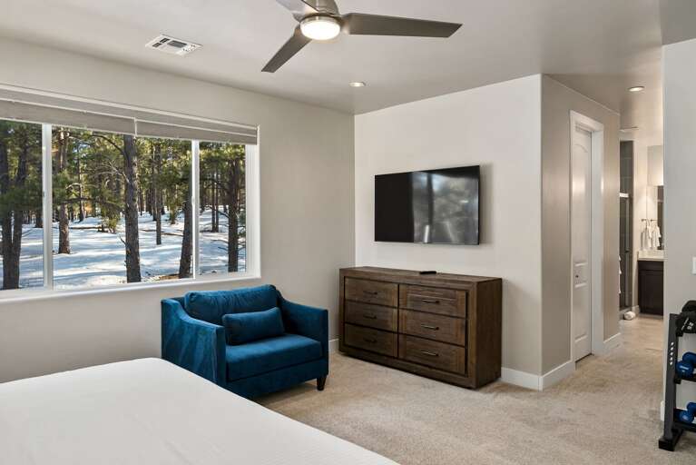 Wind down with great forest views and tv.