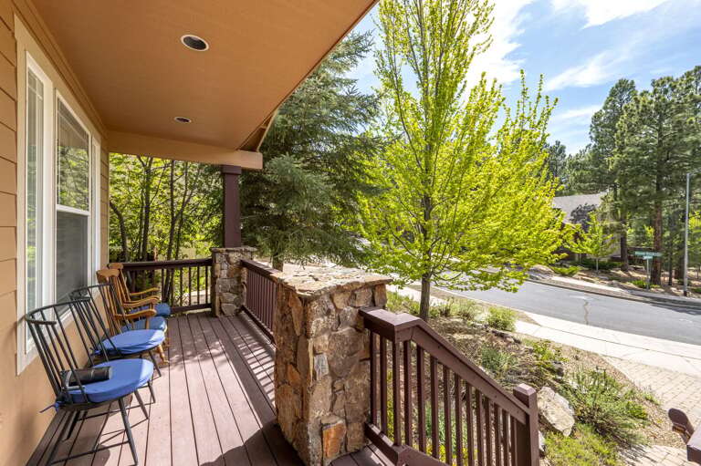 Deck and front porch seating Deck and front porch seating