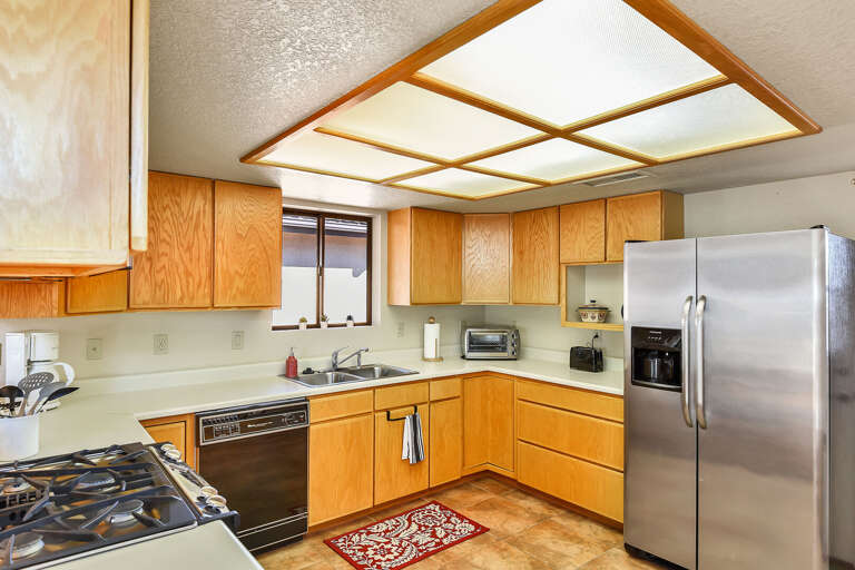 The fully equipped kitchen features modern appliances and everything you need to whip up hearty meals. The fully equipped kitchen features modern appliances and everything you need to whip up hearty meals.