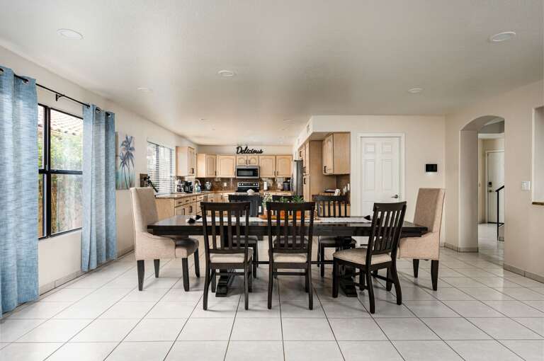 Dining and kitchen are open concept. Dining and kitchen are open concept.