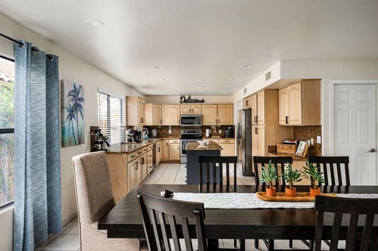 Easily serve meals from the kitchen to formal dining table. Easily serve meals from the kitchen to formal dining table.