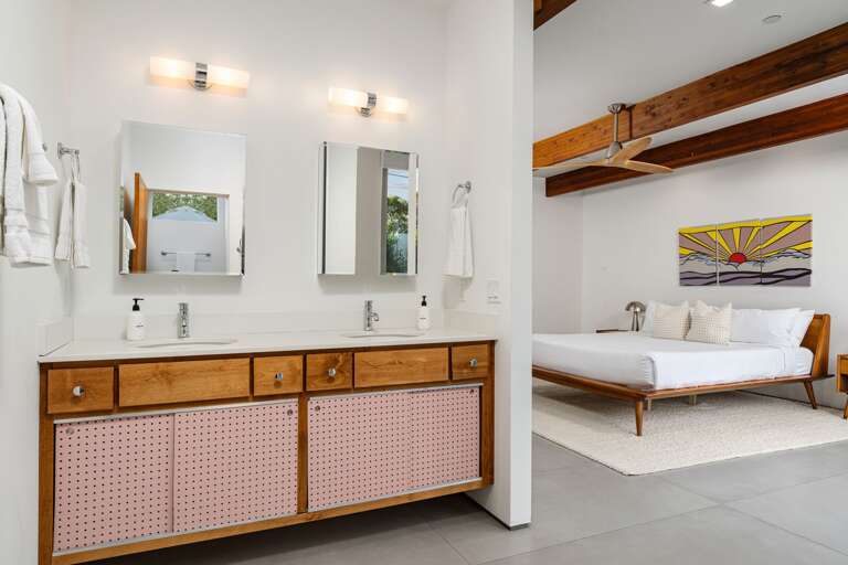 Master bathroom and bedroom Master bathroom and bedroom