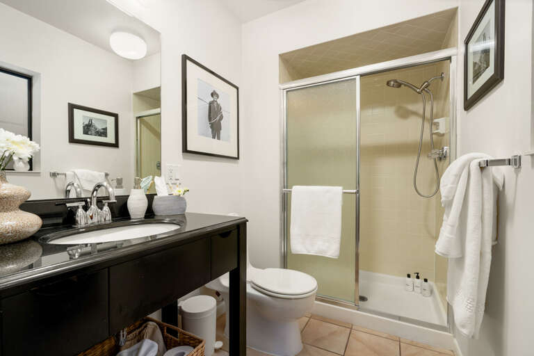 Primary Suite: Private en-suite bathroom featuring a walk-in shower. Primary Suite: Private en-suite bathroom featuring a walk-in shower.