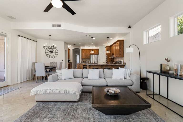 Living Area w/ Dining & Kitchen Area in Background