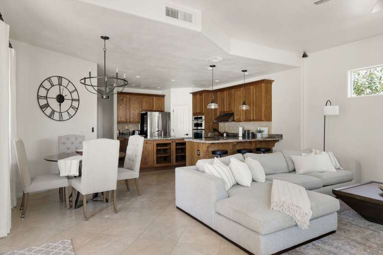 Living Area w/ Dining & Kitchen Area in Background