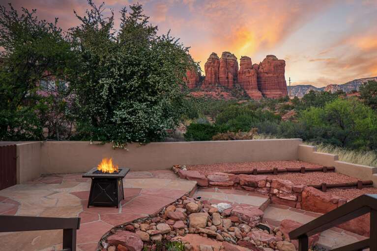 Firepit w/ Gorgeous Red Rock in Background Firepit w/ Gorgeous Red Rock in Background