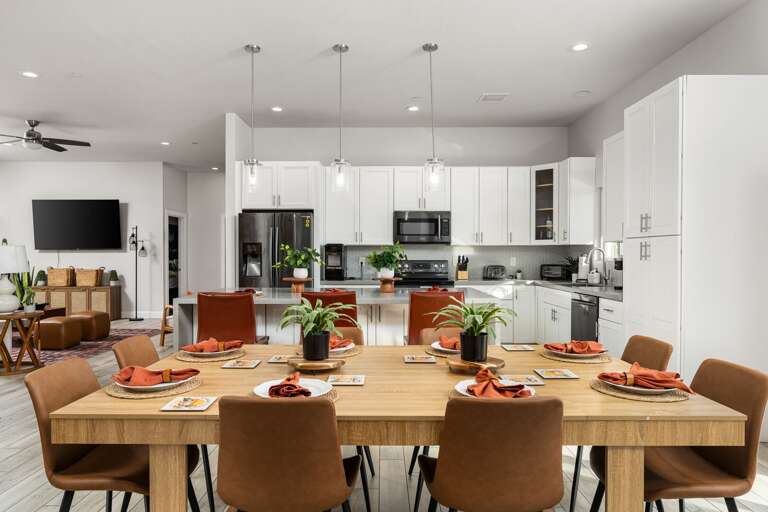 Dining Table for 8 w/ Vibrant Accents, & a Relaxed Desert Atmosphere