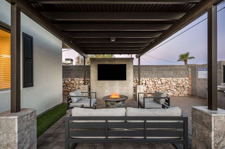 Outdoor living with grilling and prep space. Outdoor living with grilling and prep space.
