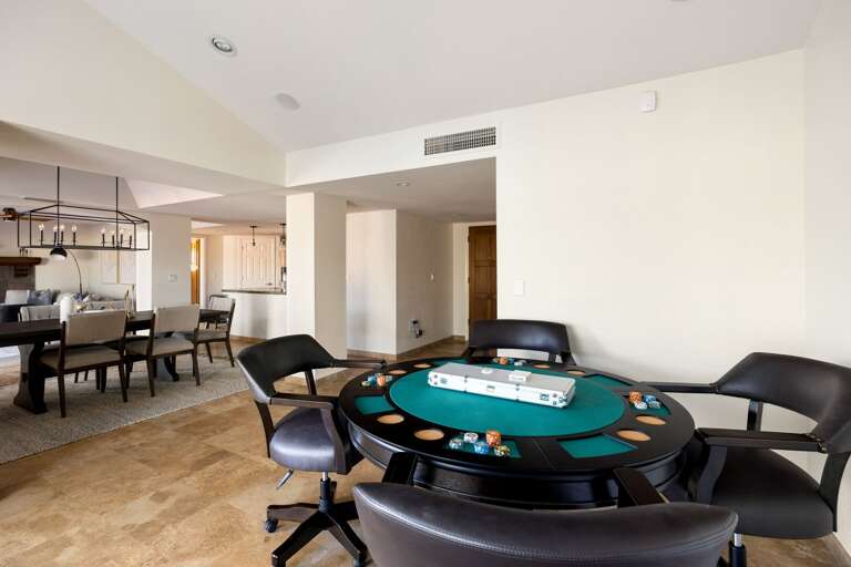 Poker Table w/ Dining Area in Background