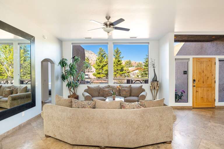 Spacious Living Area With Plush Seating, Abundant Natural Light, Leading To Scenic Views Spacious Living Area With Plush Seating, Abundant Natural Light, Leading To Scenic Views