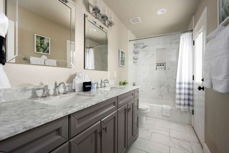 Full Bathroom w/ Tub-Shower Combo and double-sink vanity Full Bathroom w/ Tub-Shower Combo and double-sink vanity