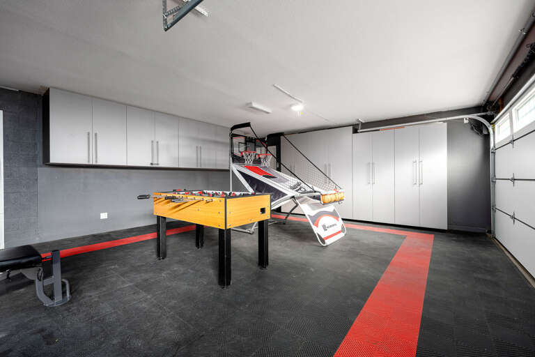 Shoot some hoops on the Pop-a-Shot Basketball or play Foosball with the family. Shoot some hoops on the Pop-a-Shot Basketball or play Foosball with the family.