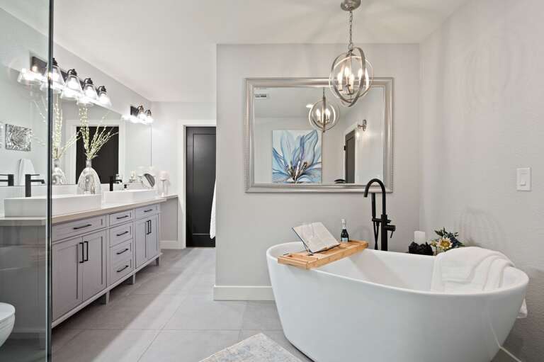 Master bathroom with separate shower and tub!