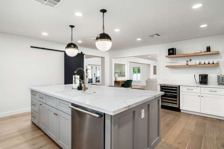 Large white quartz slab