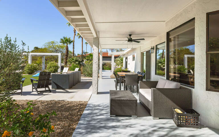 Covered patio to hide from the sun!
