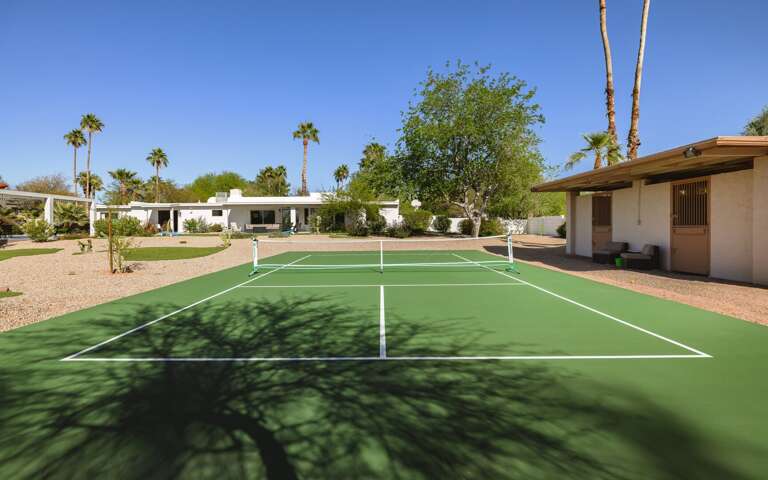 Pickleball court in the back yard.