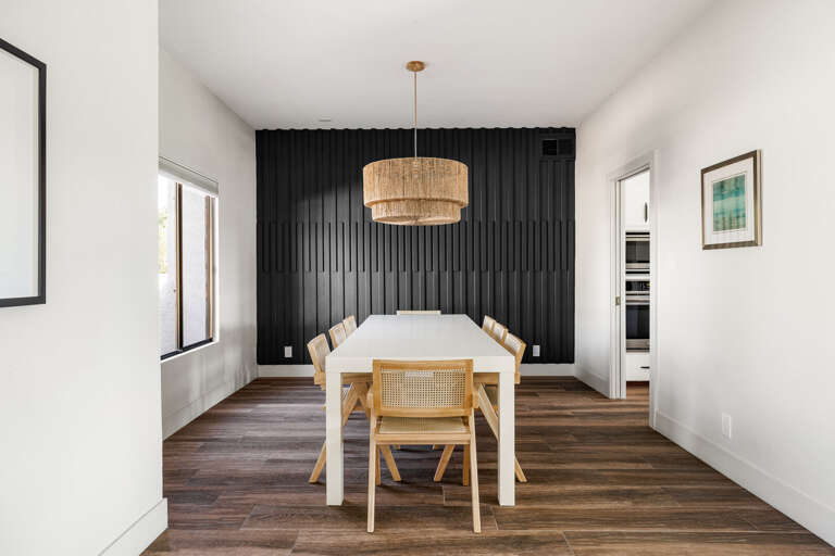 Plenty of space for everyone to gather around the dining room table.