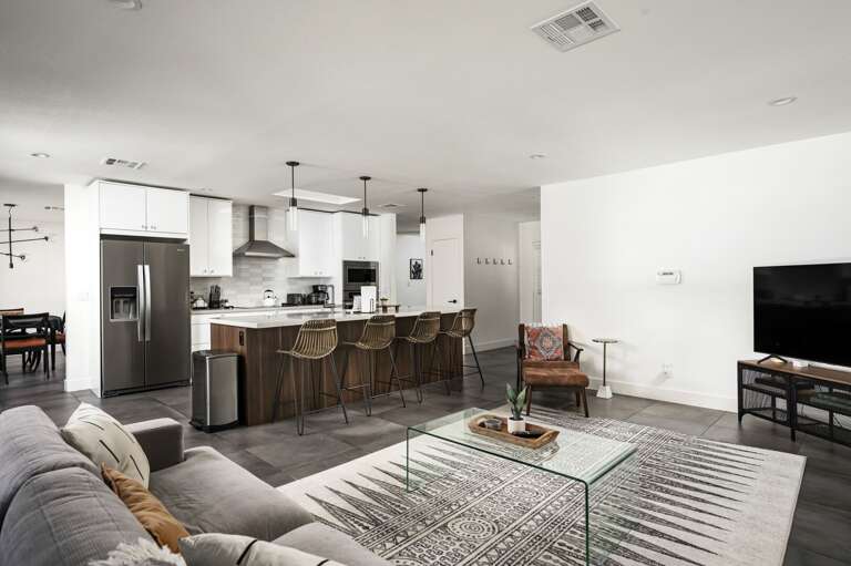 Kitchen and living area