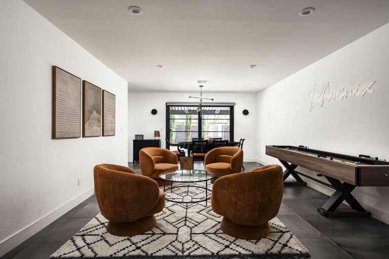 Sitting area with shuffleboard