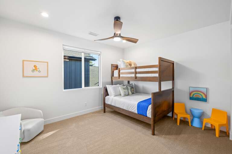 Bunk Bed room with kids seating