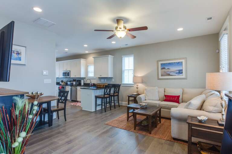 Spacious Living Room with Large TV Spacious Living Room with Large TV