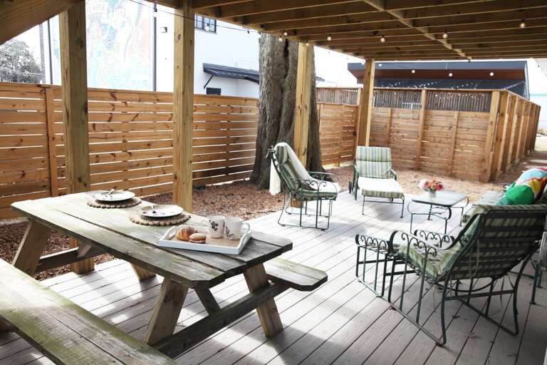 Spacious covered back patio for your enjoyment. Spacious covered back patio for your enjoyment.