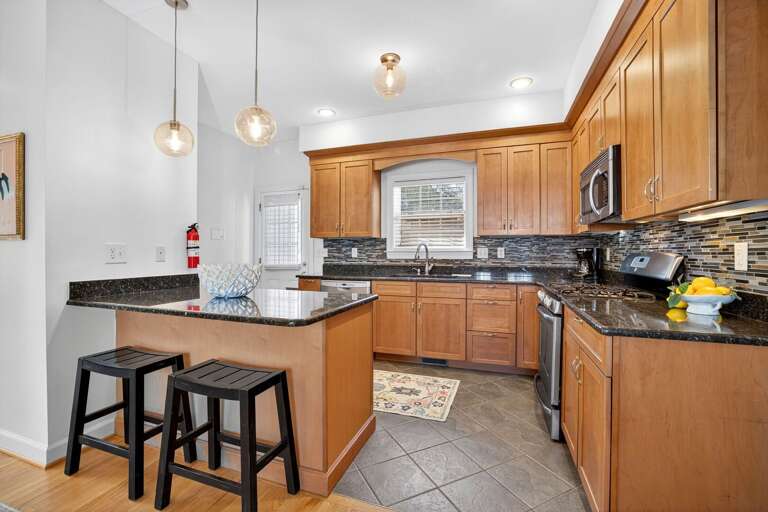 The kitchen is fully stocked for all cooking essential needs. The kitchen is fully stocked for all cooking essential needs.