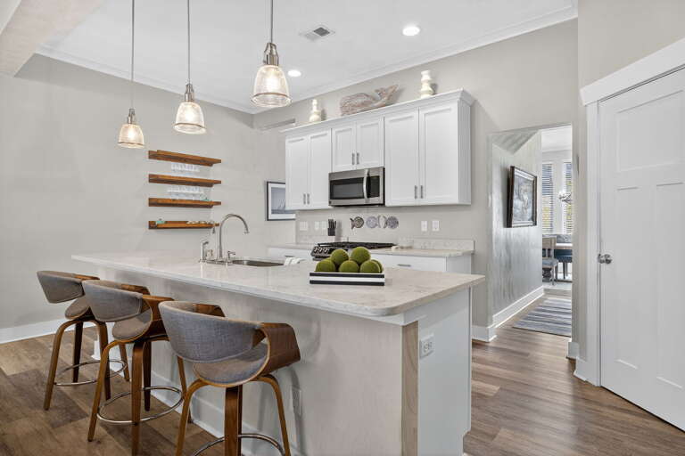 Bar Stools and Large Kitchen Island