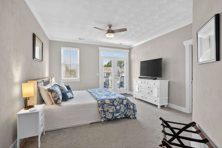 Primary King Bedroom, Second Floor with access to porch