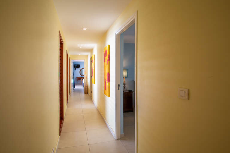 Hall to the bedrooms of the villa