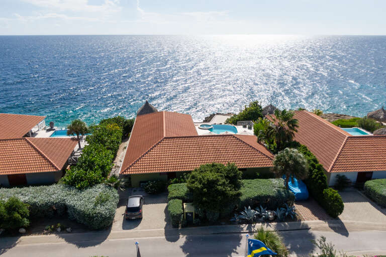 Bird eye view of vacation home Villa Sea Paradise Curacao