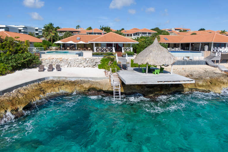 Bird eye view of vacation home Villa Sea Paradise Curacao