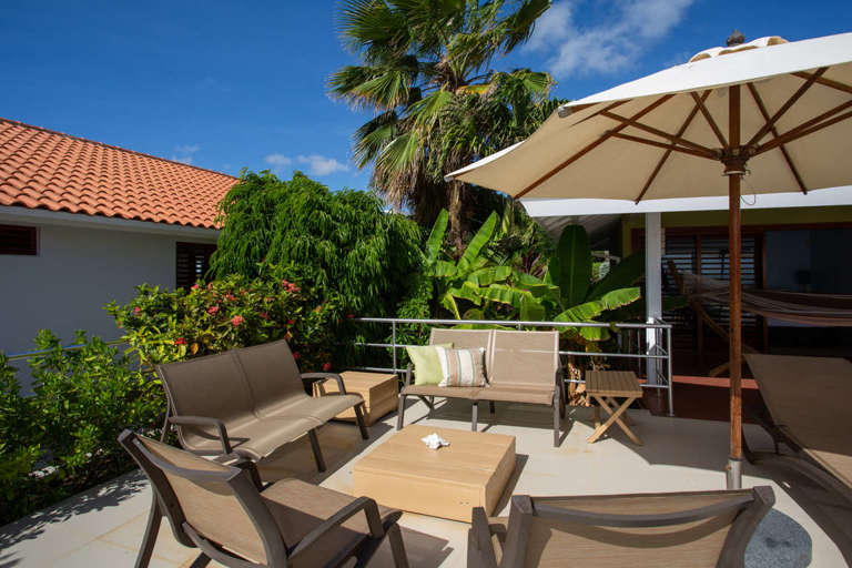 Vacation rental home sitting corner in the open sky