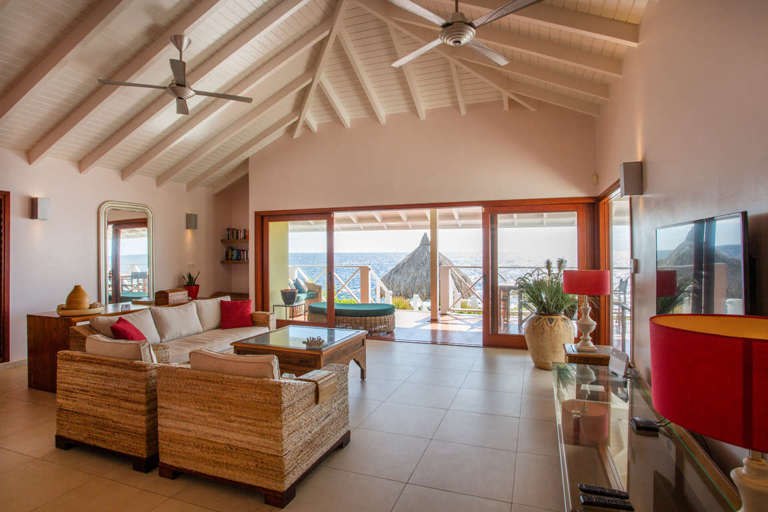 Curacao Rental Home: The sittingm room with sea view