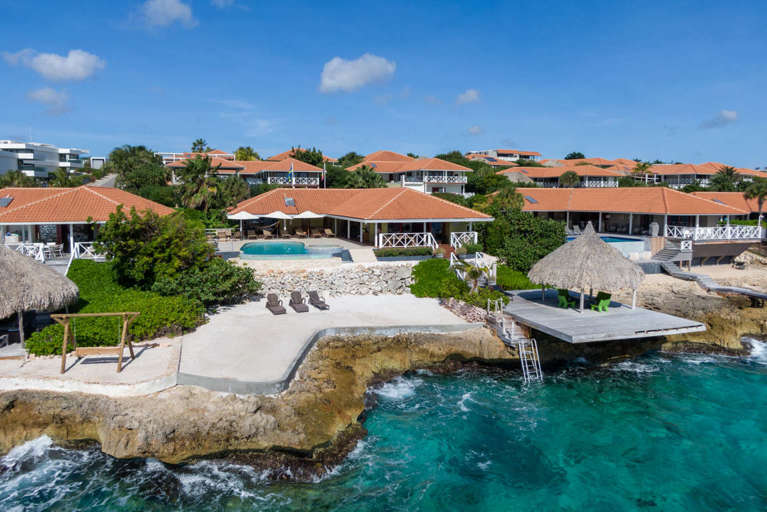 Bird eye view of vacation home Villa Sea Paradise Curacao
