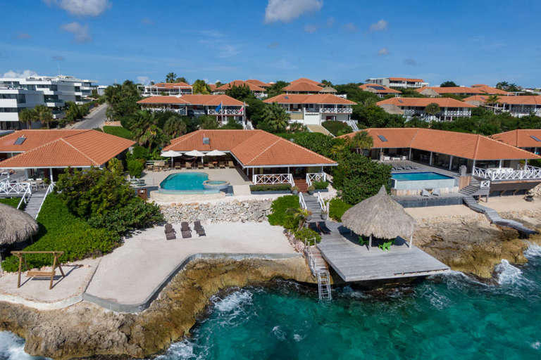 Bird eye view of vacation home Villa Sea Paradise Curacao