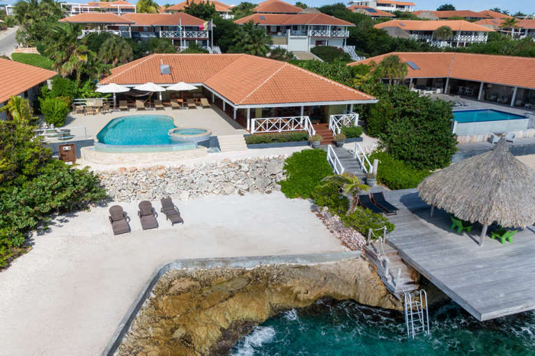 Bird eye view of vacation home Villa Sea Paradise Curacao