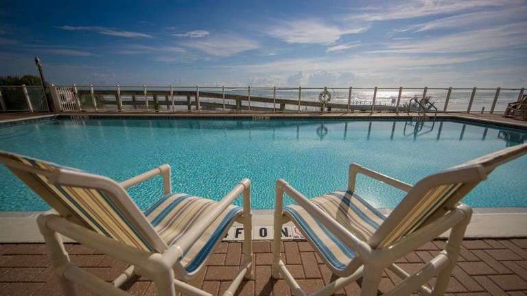Oceanside heated pool and hot tub with new patio furniture.  Oceanside heated pool and hot tub with new patio furniture.