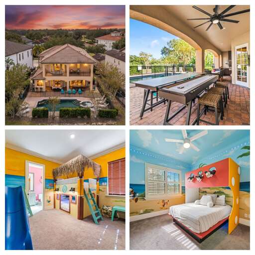 *New* Luxury family villa with custom bunk rooms and golf course views near Disney