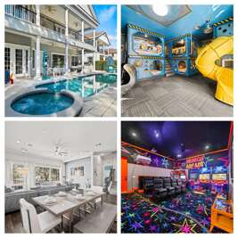 New! EPIC Playhouse- Theater, Bunks, Pool & Arcade