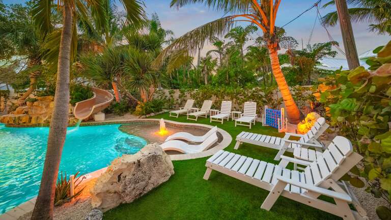 Lounge Seating and Sunshelf at Twilight