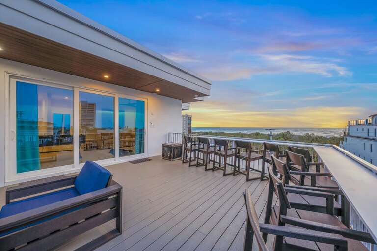 Twilight - Rooftop - High-Chairs- Gulf Views