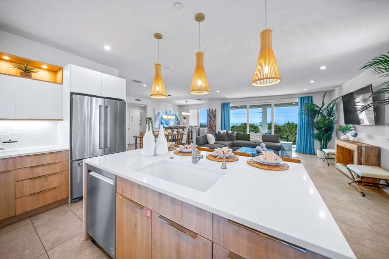 Kitchen - Oversized Refrigerator - Dishwasher - Oven - & Large Gas Stove