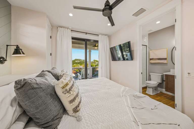 Bedroom 3  King Bed, En Suite Bath, Smart TV, Balcony Access