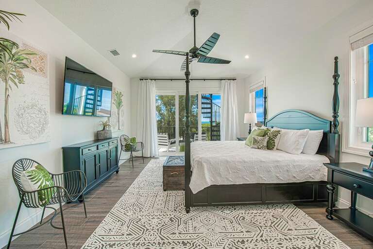 Master Bedroom 2 - King Bed, TV, Balcony-Gulf Views, En Suite Bath