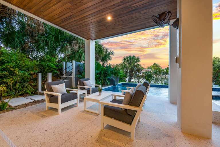 Twilight - Outdoor Living in the Pool Area Twilight - Outdoor Living in the Pool Area